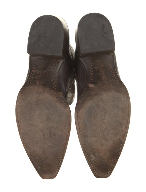 Lucchese Leather Embroidered Accent Western Boots