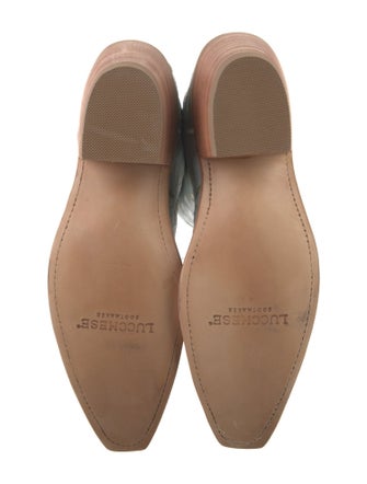 Lucchese Leather Floral Print Western Boots