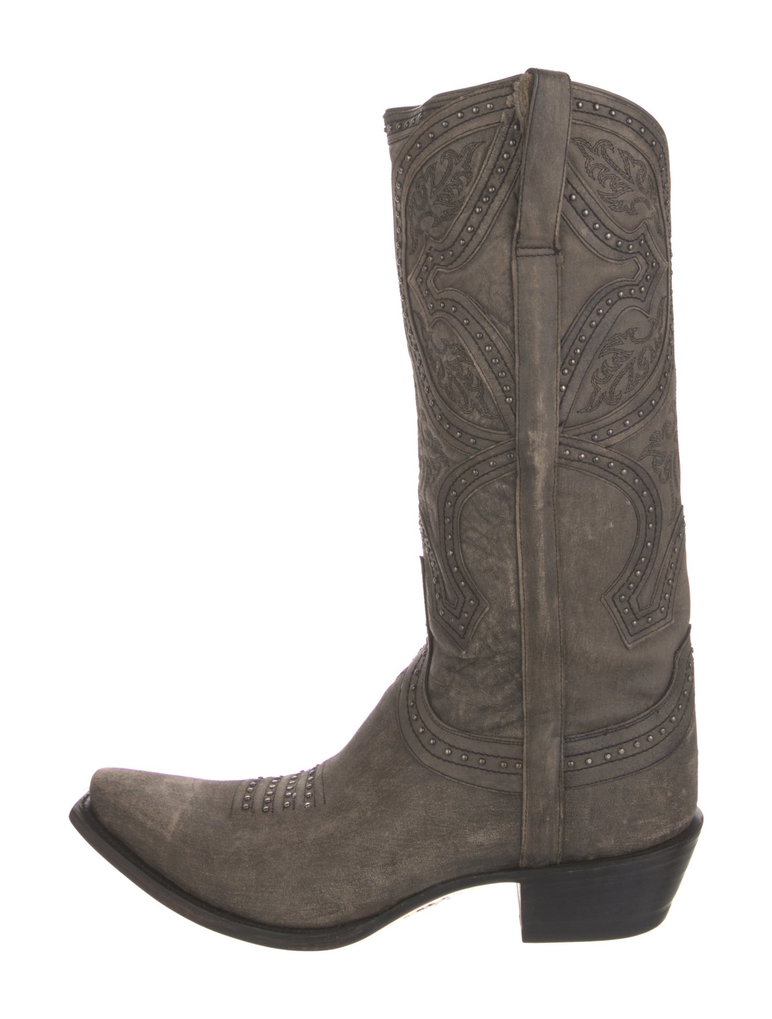 Lucchese Leather Embroidered Accent Western Boots w/ Tags