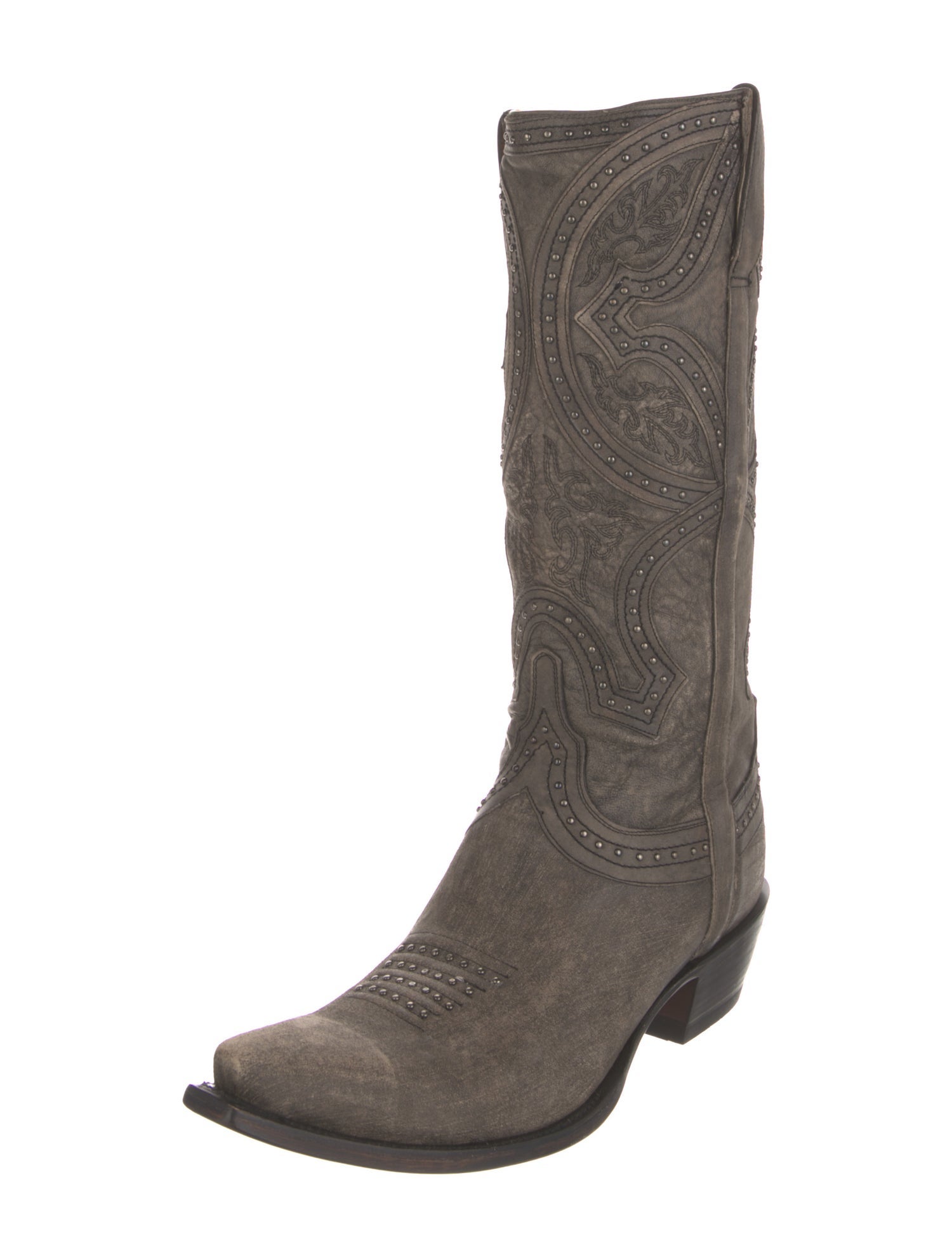 Lucchese Leather Embroidered Accent Western Boots w/ Tags