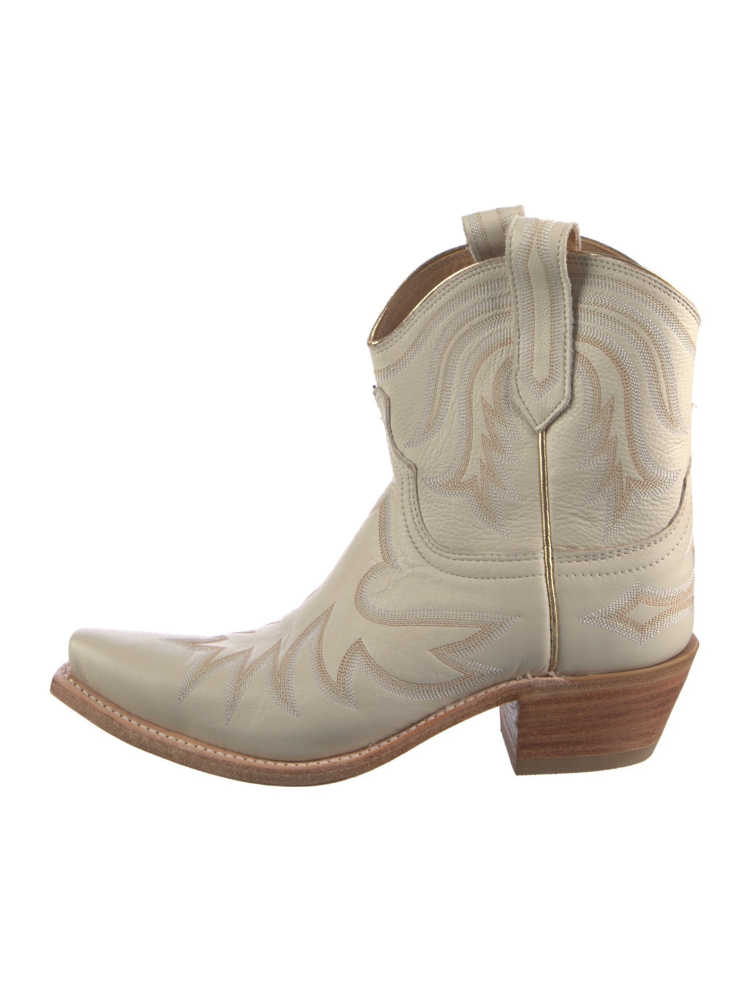 Lucchese Leather Colorblock Pattern Western Boots
