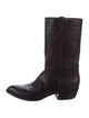 Lucchese Leather Embroidered Accent Boots