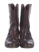 Lucchese Leather Embroidered Accent Western Boots