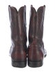 Lucchese Leather Embroidered Accent Western Boots