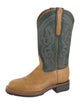 Lucchese Leather Colorblock Pattern Western Boots
