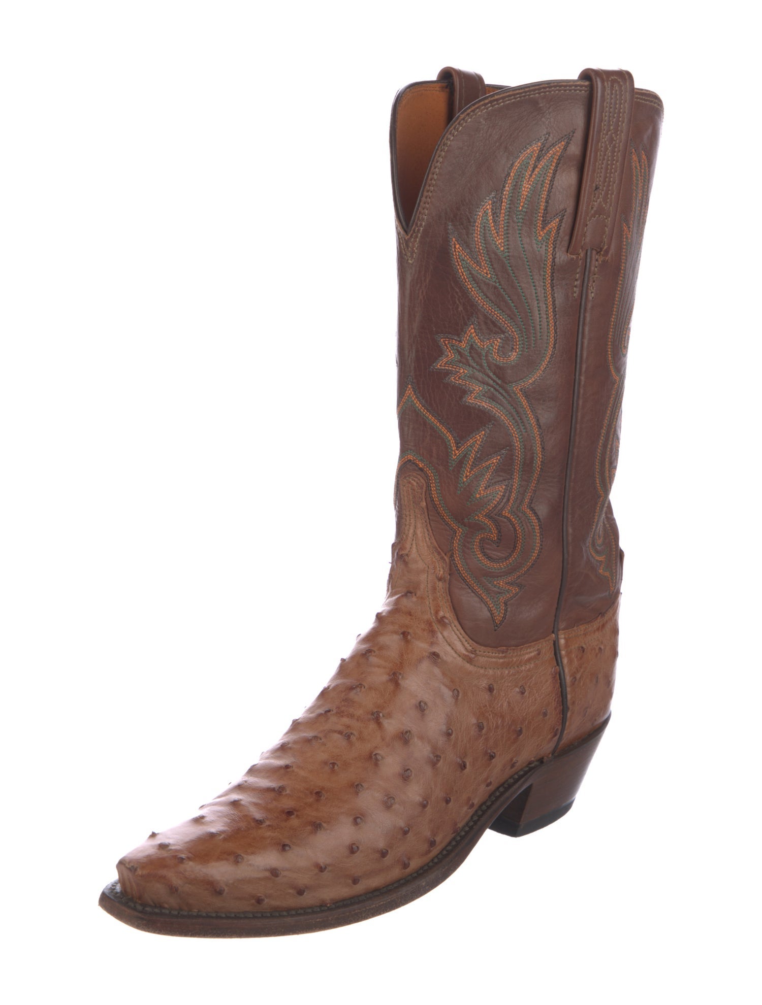 Lucchese Ostrich Patterned Western Boots