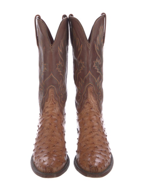 Lucchese Ostrich Patterned Western Boots