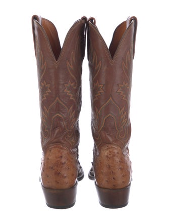 Lucchese Ostrich Patterned Western Boots