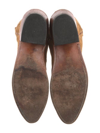 Lucchese Suede Embroidered Accent Western Boots