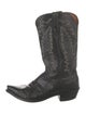 Lucchese Leather Embroidered Accent Western Boots
