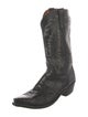 Lucchese Leather Embroidered Accent Western Boots
