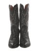 Lucchese Leather Embroidered Accent Western Boots
