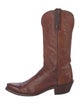 Lucchese Leather Embroidered Accent Western Boots