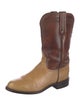 Lucchese Ostrich Colorblock Pattern Western Boots