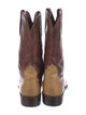 Lucchese Ostrich Colorblock Pattern Western Boots