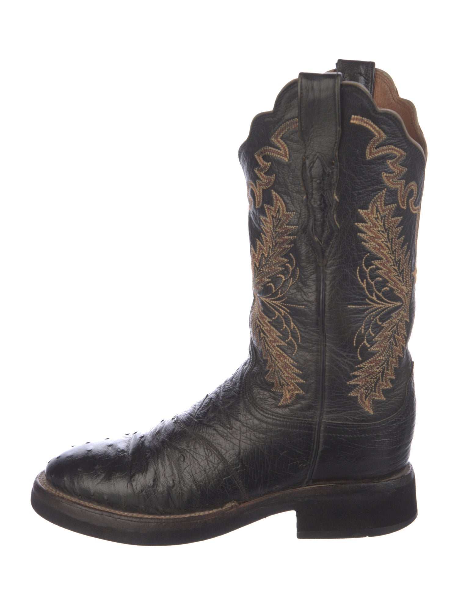 Lucchese Leather Patterned Combat Boots