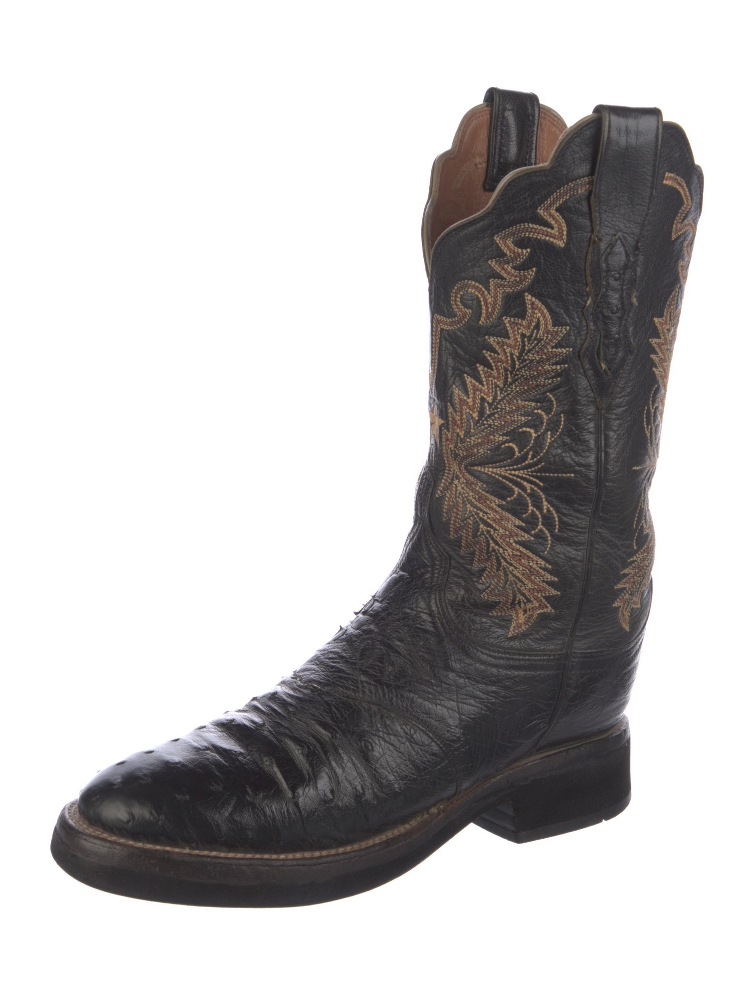 Lucchese Leather Patterned Combat Boots