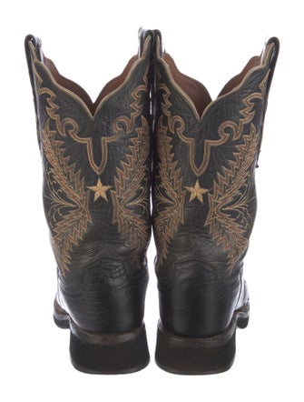 Lucchese Leather Patterned Combat Boots