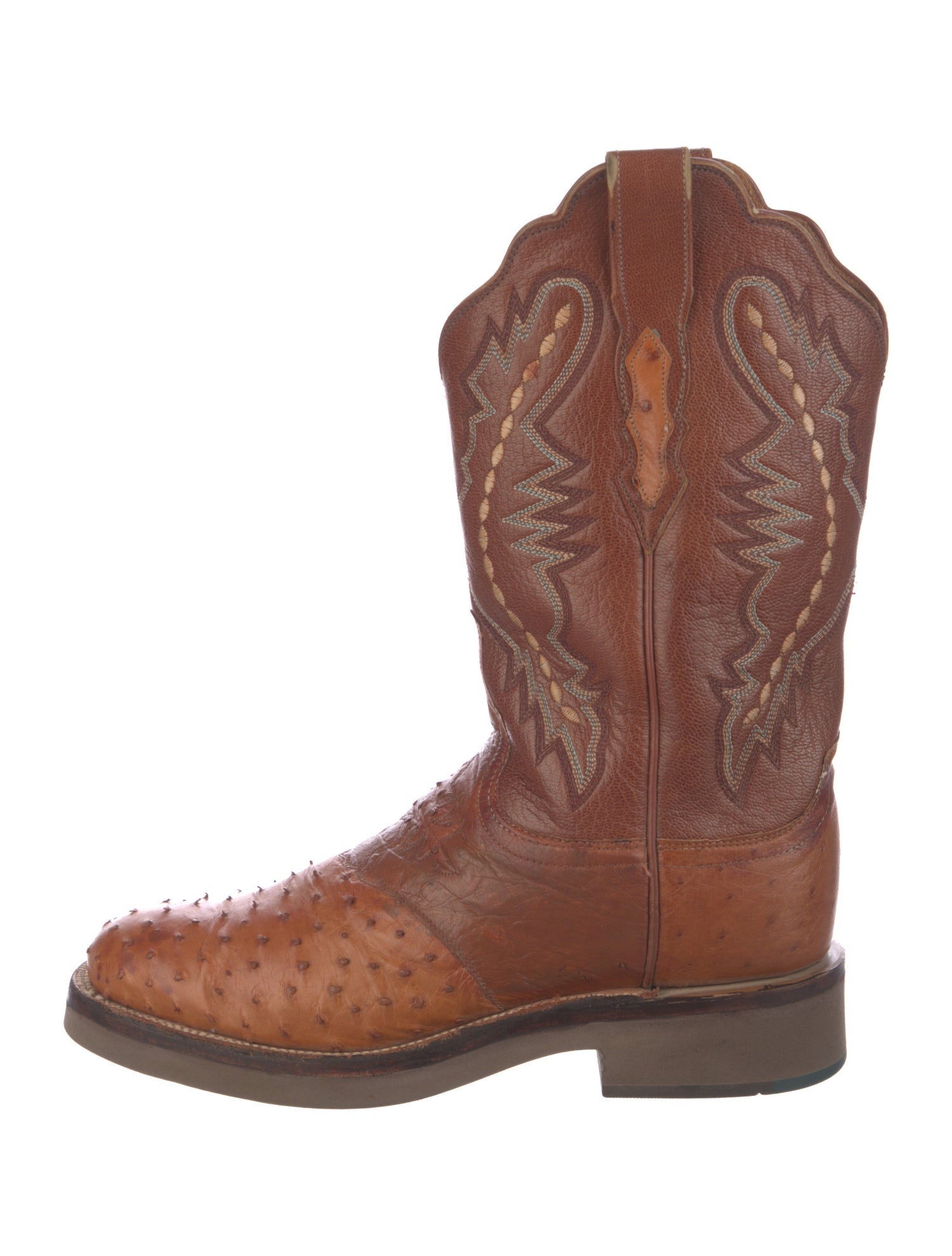 Lucchese Ostrich Patterned Western Boots