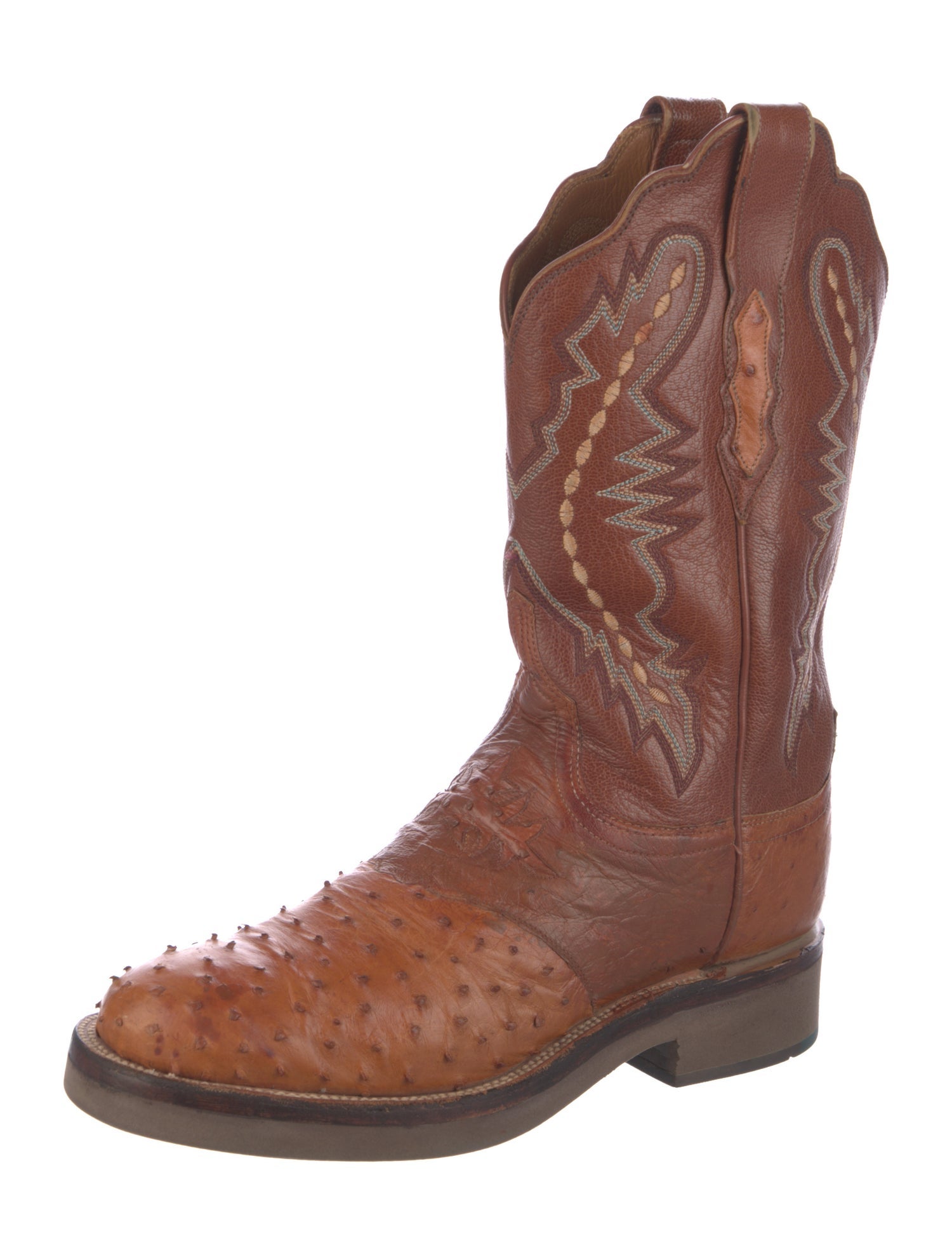 Lucchese Ostrich Patterned Western Boots