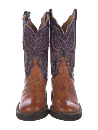 Lucchese Leather Patterned Western Boots