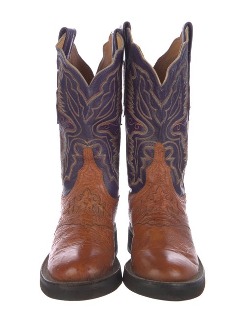 Lucchese Leather Patterned Western Boots