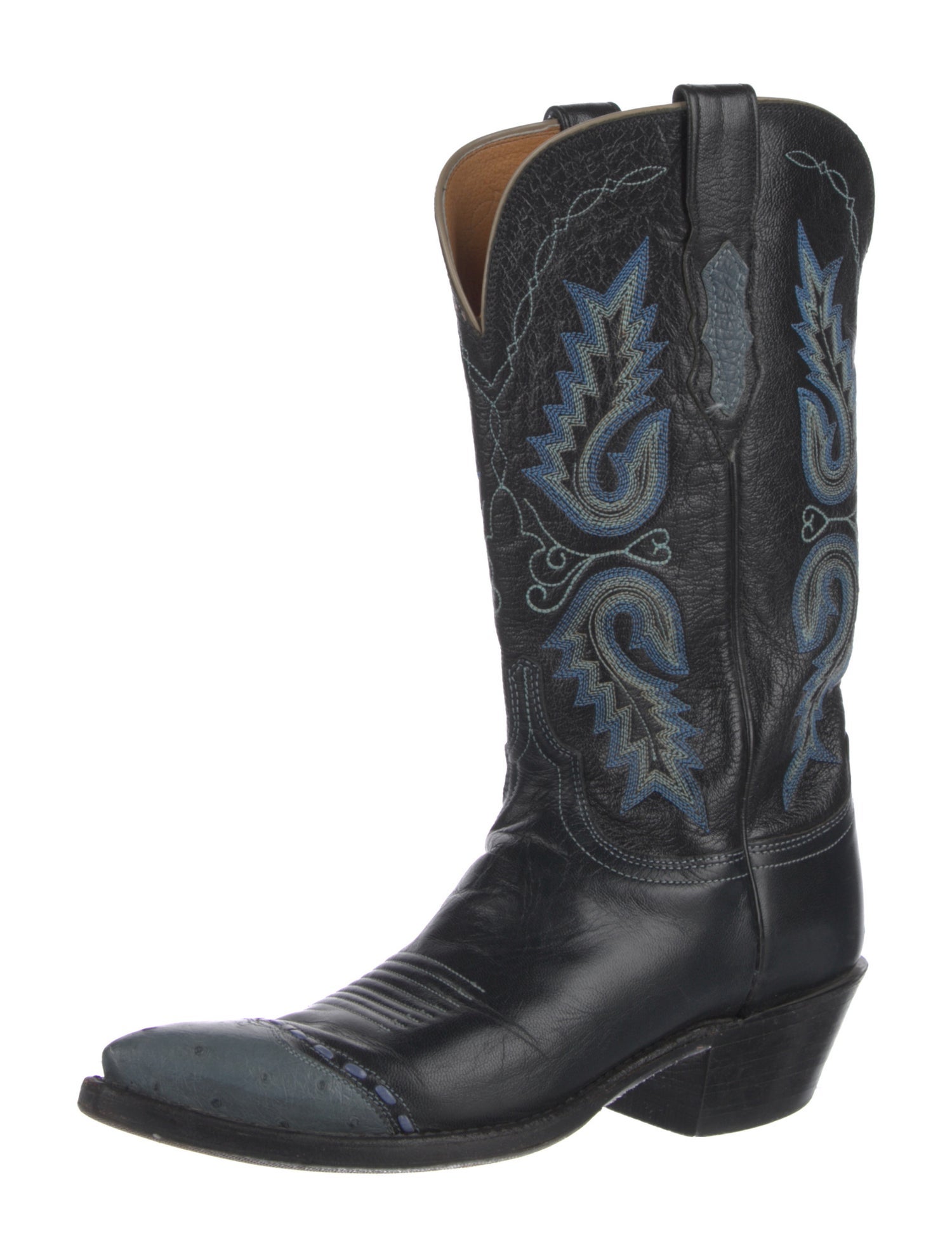 Lucchese Leather Printed Western Boots