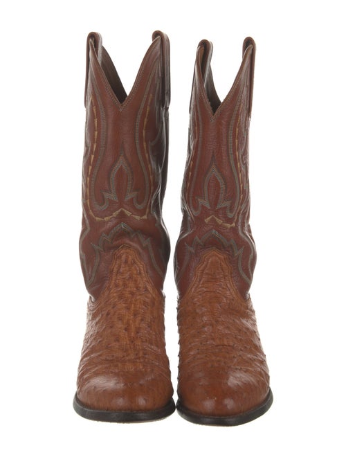 Lucchese Ostrich Patterned Western Boots