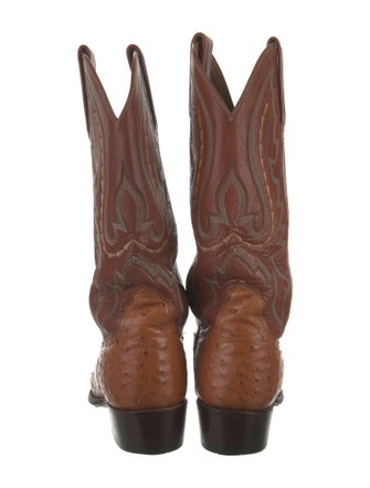 Lucchese Ostrich Patterned Western Boots