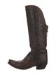 Lucchese Leather Embroidered Accent Western Boots