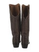 Lucchese Leather Embroidered Accent Western Boots