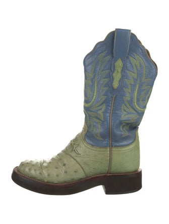 Lucchese Leather Patterned Moto Boots