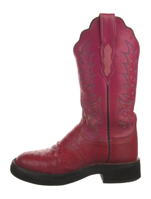 Lucchese Leather Embroidered Accent Western Boots