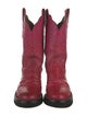 Lucchese Leather Embroidered Accent Western Boots