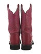 Lucchese Leather Embroidered Accent Western Boots