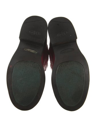 Lucchese Leather Embroidered Accent Western Boots