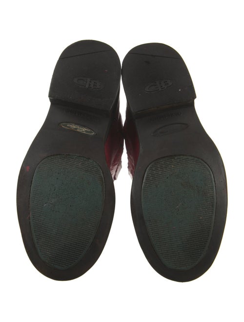 Lucchese Leather Embroidered Accent Western Boots