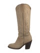 Lucchese Leather Embroidered Accent Western Boots