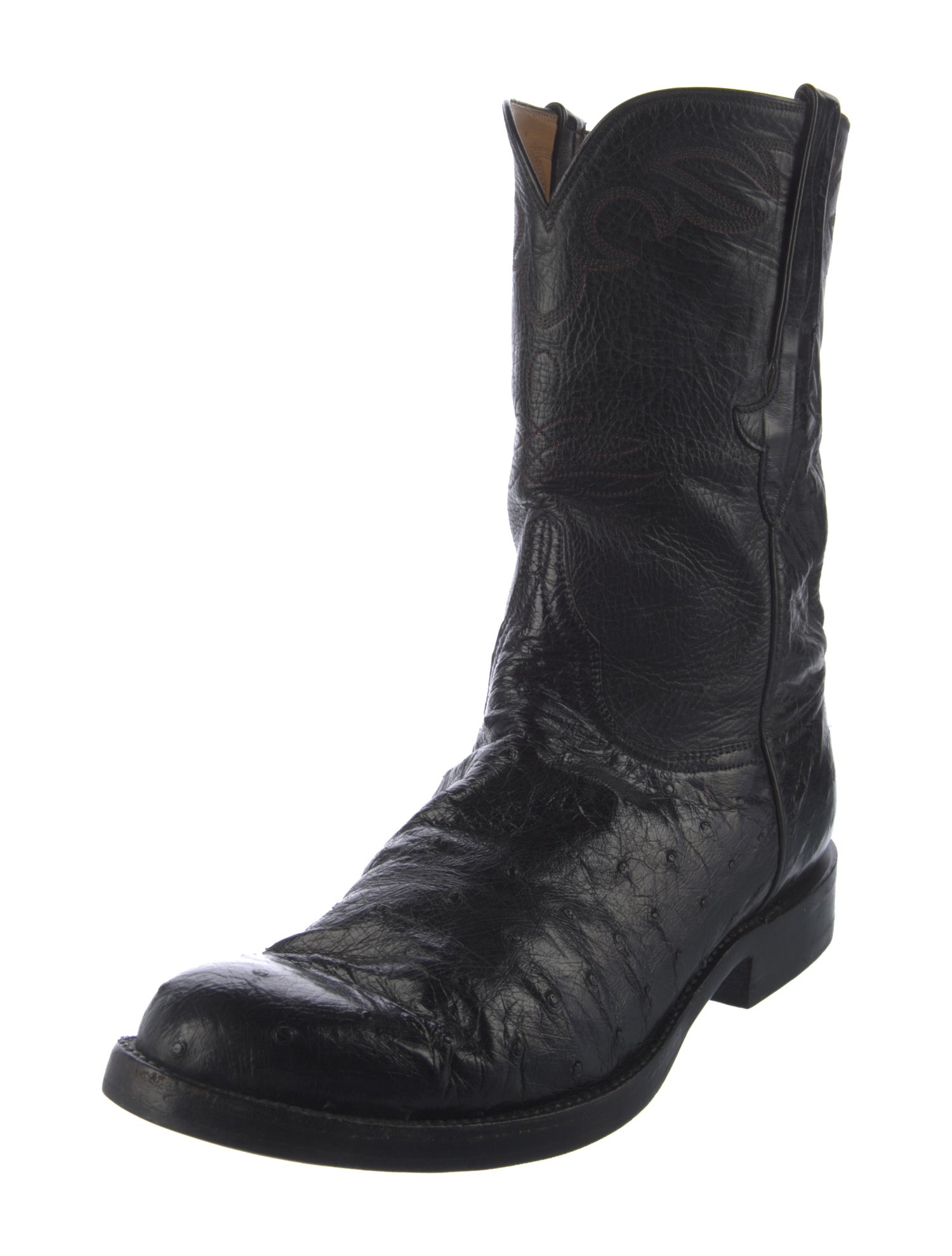 Lucchese Ostrich Combat Boots
