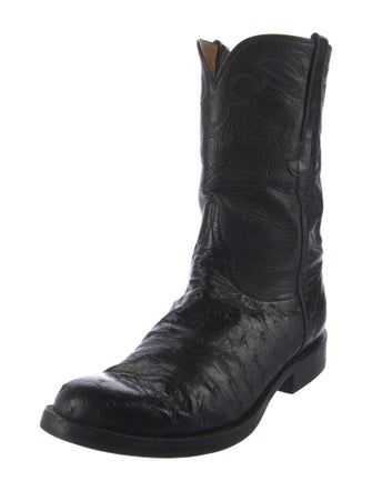 Lucchese Ostrich Combat Boots