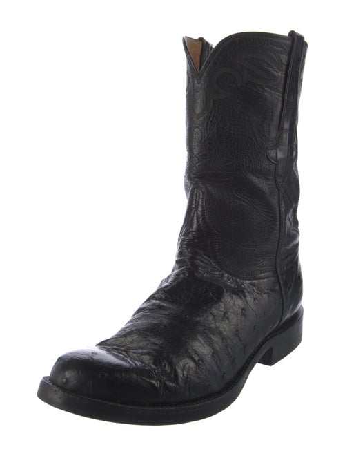 Lucchese Ostrich Combat Boots