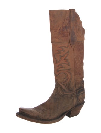 Lucchese Leather Patterned Western Boots
