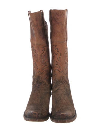 Lucchese Leather Patterned Western Boots