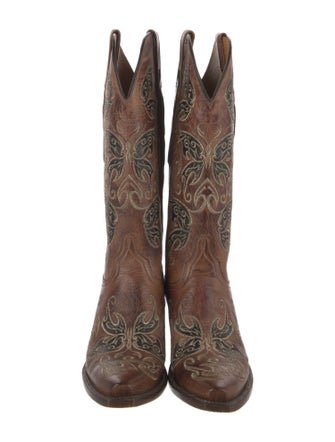 Lucchese Leather Printed Western Boots