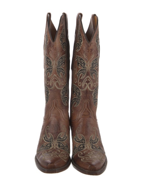Lucchese Leather Printed Western Boots