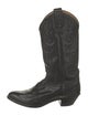 Lucchese Leather Embroidered Accent Western Boots