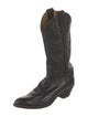 Lucchese Leather Embroidered Accent Western Boots