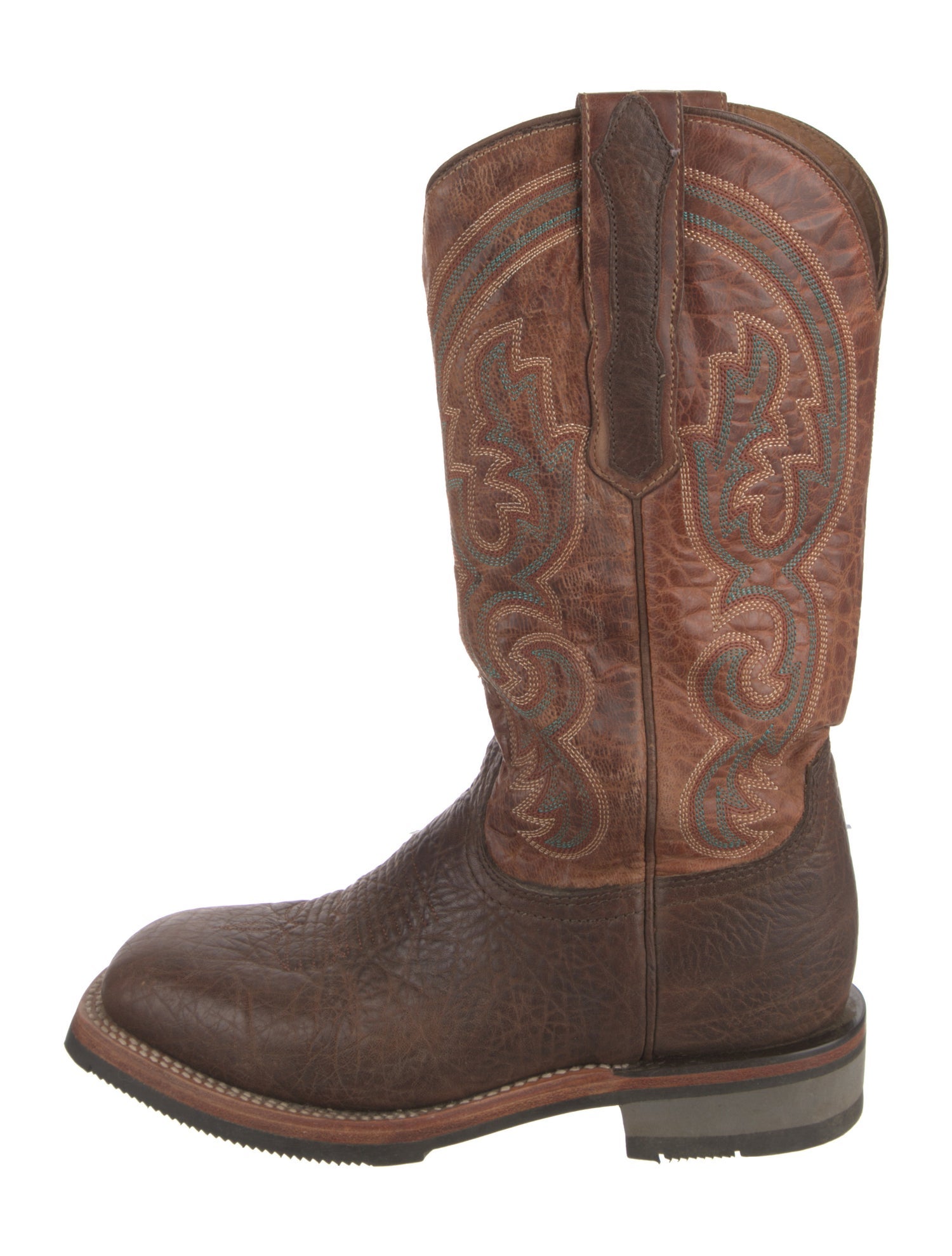 Lucchese Leather Printed Western Boots