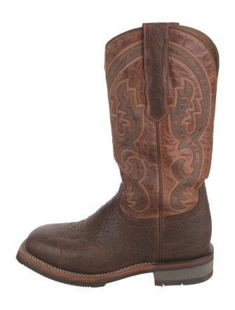 Lucchese Leather Printed Western Boots