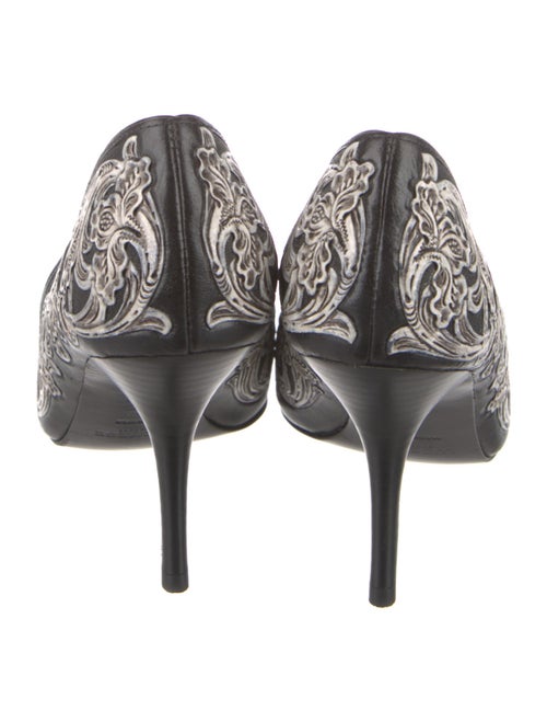 Lucchese Leather Floral Print Pumps